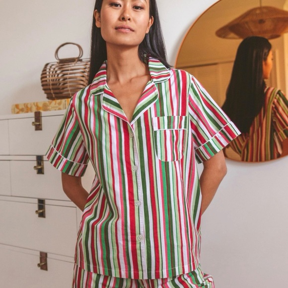 Printfresh Short Sleeve PJ Top Candy Cane Stripe Sz XL - Picture 1 of 14